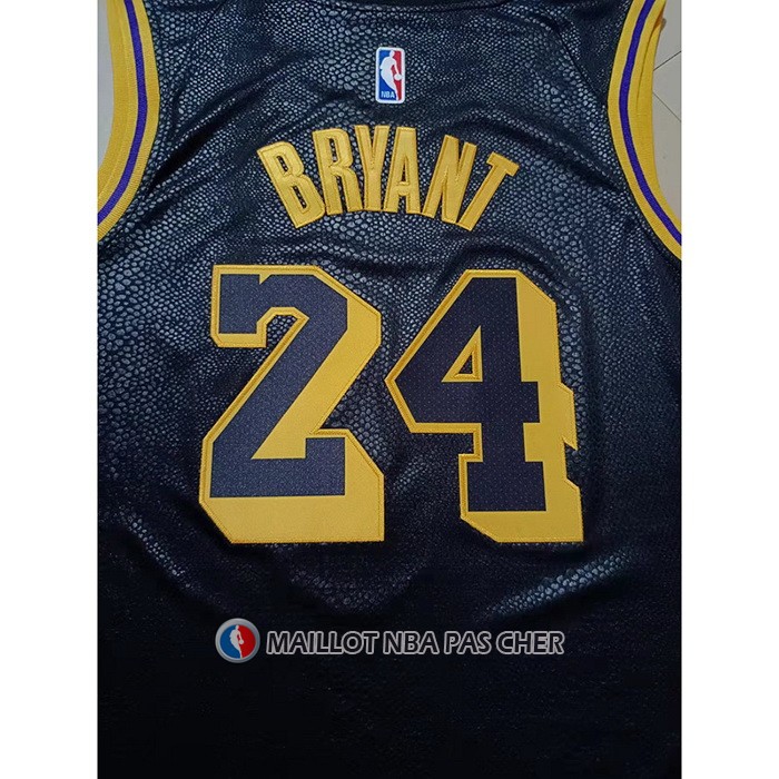 Maillot Los Angeles Lakers Kobe Bryant NO 8 24 Black Mamba Noir